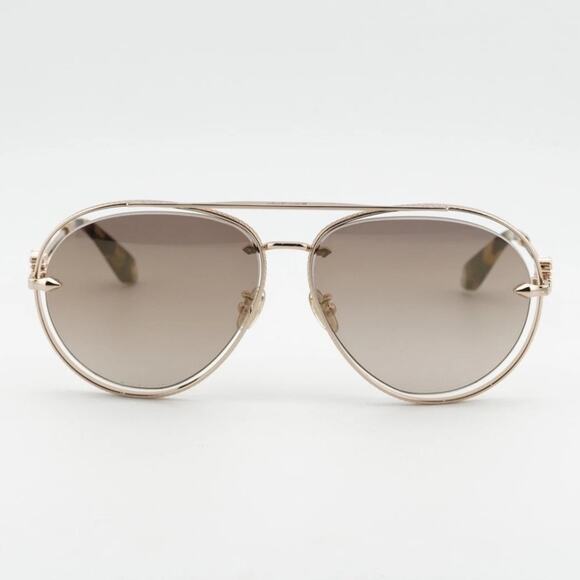 Roberto Cavalli SRC032M Rose Gold Aviator Sunglasses 300G Brown Gradient NEW